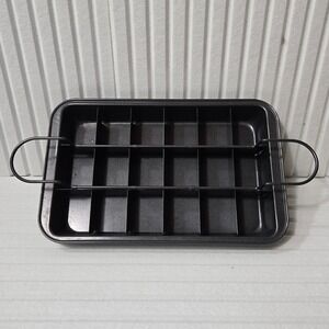 Nonstick Brownie Pan with Divider Baking Tray 18 Squares Handles